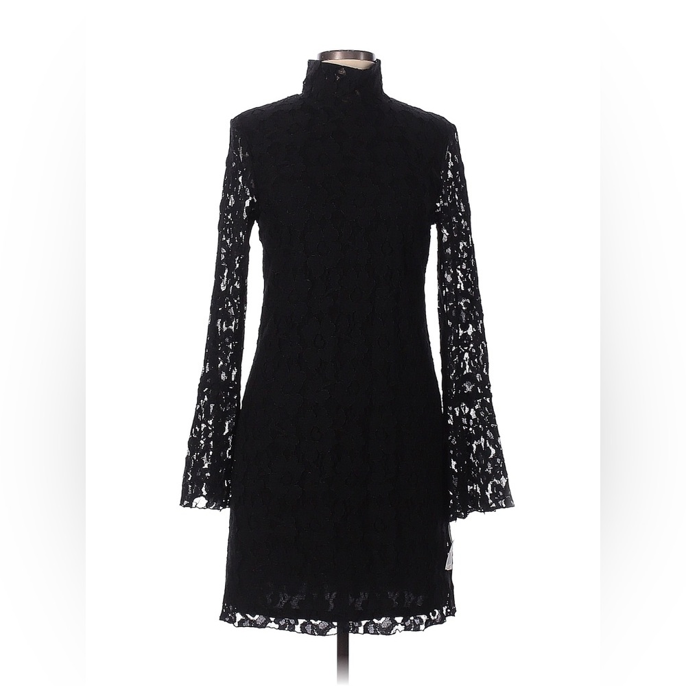 INC international concepts Black Lace Dress with Long Sleeves